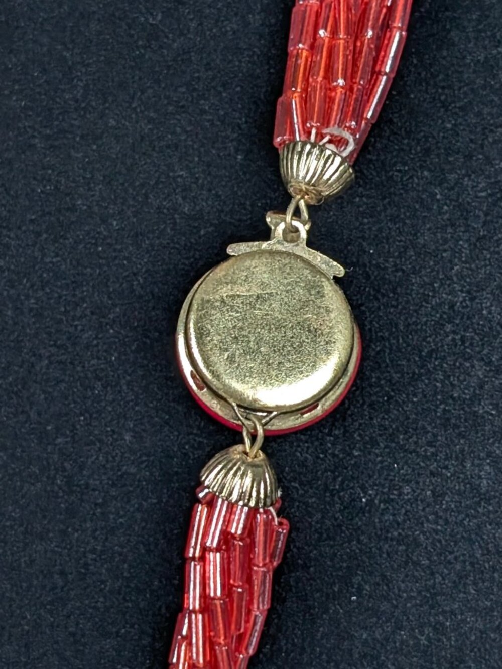 Vintage 12-Strand Red Bead Torsade Necklace - Picture 5 of 6